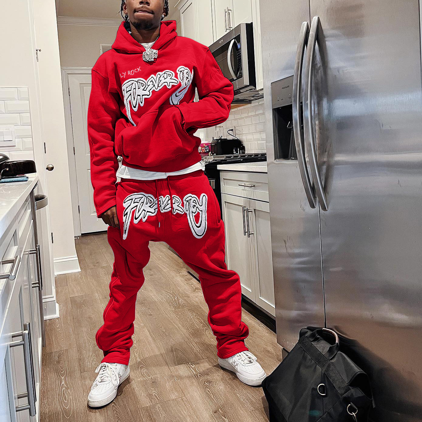 Set Printed Hoodie and Pants